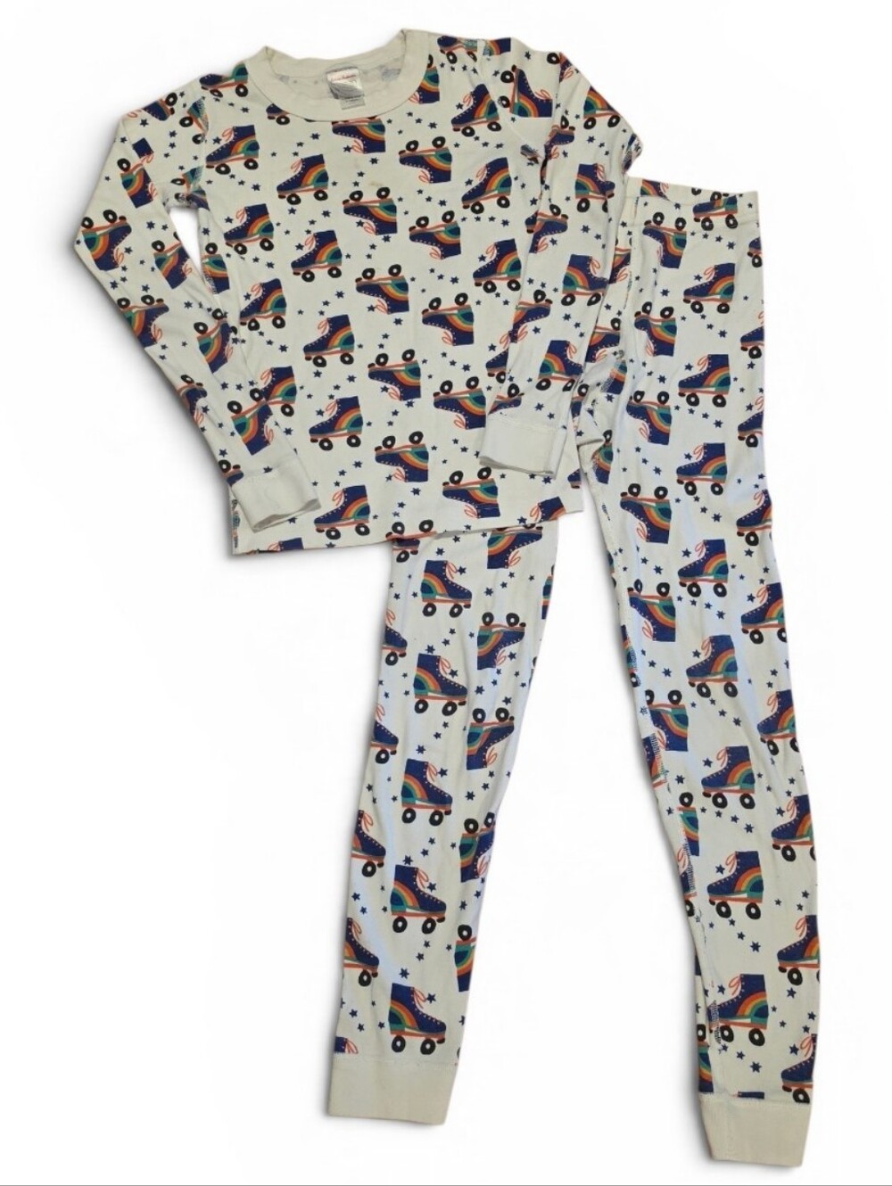 Hanna Andersson Rainbow Roller Derby Long John Pajama Set 140